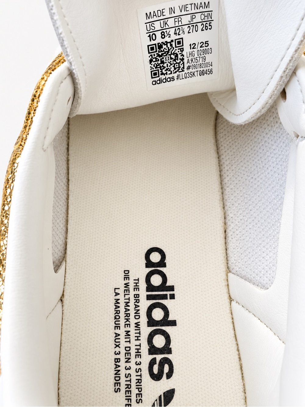 adidas Samba Sneakers in OG Metallic Gold and White NWT - Picture 3 of 3